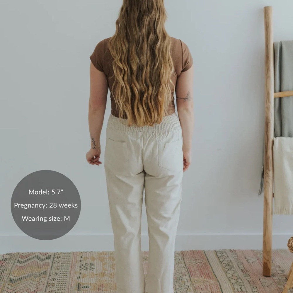 Maternity Linen Pants - Picture 3 of 4
